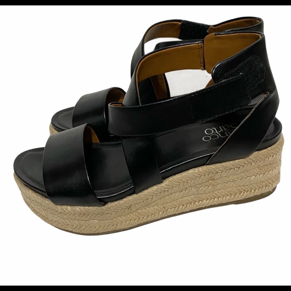 Franco Sarto Tabatha Black Faux Leather Espadrille